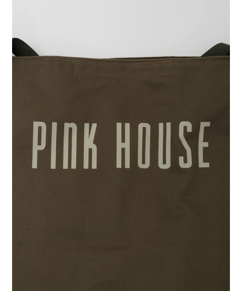 PINK HOUSE（ピンクハウス）の「ロゴプリントバケツ型バッグ（トートバッグ・レディース・キャメル/カーキ/ブラック/アイボリー/ピンク・フリー）」の21枚目の写真