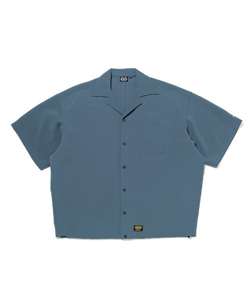 430（フォーサーティ）の「mhs2614- S-S POLY OC WIDE SHIRT オープンカラーシャツ(26-085)（シャツ/ブラウス・メンズ・ベージュ/ネイビー/ブルーグレー/ブラック・3/2/1/0）」の2枚目の写真