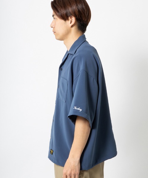 430（フォーサーティ）の「mhs2614- S-S POLY OC WIDE SHIRT オープンカラーシャツ(26-085)（シャツ/ブラウス・メンズ・ベージュ/ネイビー/ブルーグレー/ブラック・3/2/1/0）」の6枚目の写真