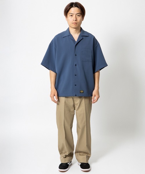 430（フォーサーティ）の「mhs2614- S-S POLY OC WIDE SHIRT オープンカラーシャツ(26-085)（シャツ/ブラウス・メンズ・ベージュ/ネイビー/ブルーグレー/ブラック・3/2/1/0）」の8枚目の写真