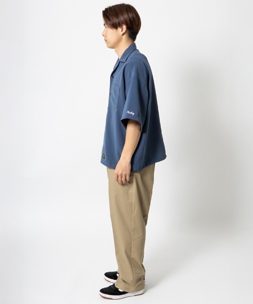 430（フォーサーティ）の「mhs2614- S-S POLY OC WIDE SHIRT オープンカラーシャツ(26-085)（シャツ/ブラウス・メンズ・ベージュ/ネイビー/ブルーグレー/ブラック・3/2/1/0）」の9枚目の写真