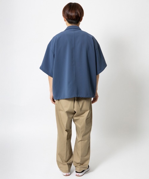 430（フォーサーティ）の「mhs2614- S-S POLY OC WIDE SHIRT オープンカラーシャツ(26-085)（シャツ/ブラウス・メンズ・ベージュ/ネイビー/ブルーグレー/ブラック・3/2/1/0）」の10枚目の写真