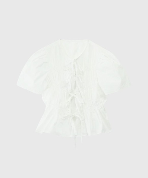 Enewd nina(エニュードニーナ)の「front ribbon blouse(シャツ/ブラウス・レディース・ホワイト・FREE)」の8枚目の写真