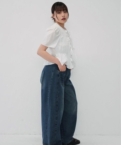 Enewd nina(エニュードニーナ)の「front ribbon blouse(シャツ/ブラウス・レディース・ホワイト・FREE)」の3枚目の写真