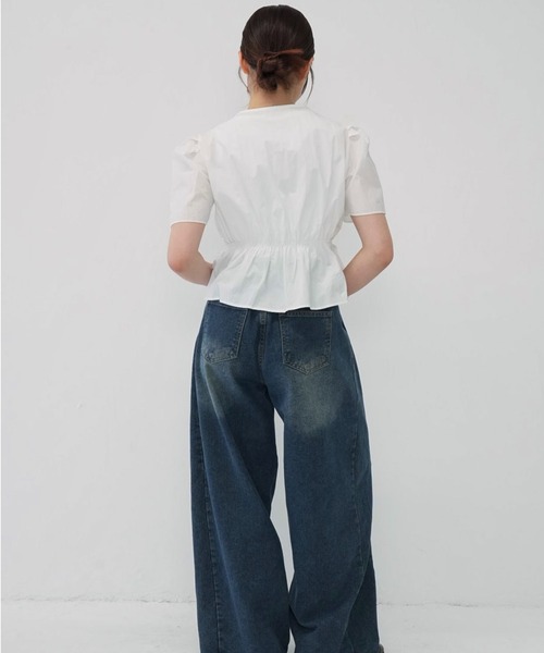 Enewd nina(エニュードニーナ)の「front ribbon blouse(シャツ/ブラウス・レディース・ホワイト・FREE)」の4枚目の写真
