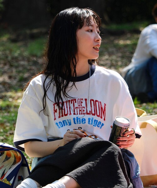 FRUIT OF THE LOOM(フルーツオブザルーム)の「【FTL × KELLOGGS】RINGER T-SHIRT(Tシャツ/カットソー・メンズ・ホワイト/ネイビー/チャコールグレー・L/M/S)」の2枚目の写真