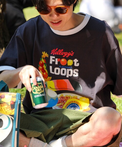 FRUIT OF THE LOOM(フルーツオブザルーム)の「【FTL × KELLOGGS】RINGER T-SHIRT(Tシャツ/カットソー・メンズ・ホワイト/ネイビー/チャコールグレー・L/M/S)」の3枚目の写真