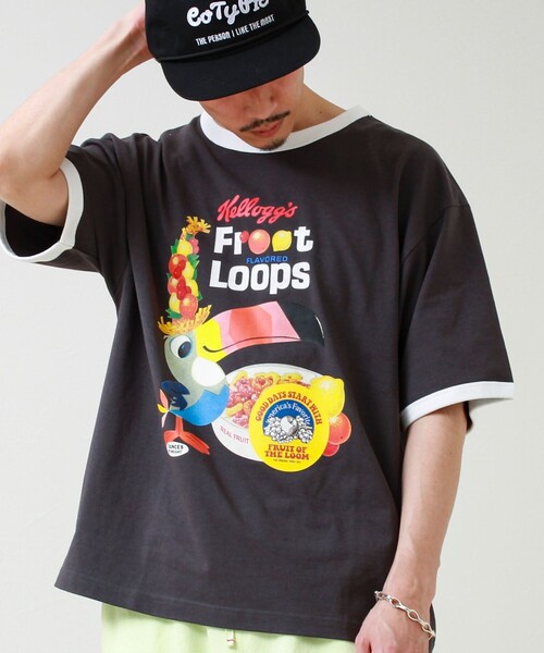 FRUIT OF THE LOOM(フルーツオブザルーム)の「【FTL × KELLOGGS】RINGER T-SHIRT(Tシャツ/カットソー・メンズ・ホワイト/ネイビー/チャコールグレー・L/M/S)」の20枚目の写真