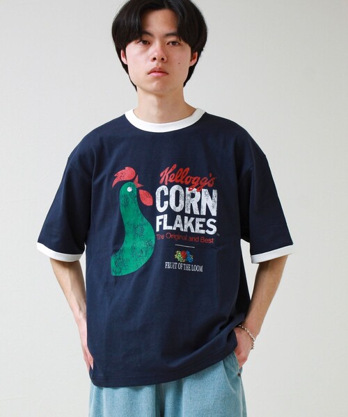 FRUIT OF THE LOOM(フルーツオブザルーム)の「【FTL × KELLOGGS】RINGER T-SHIRT(Tシャツ/カットソー・メンズ・ホワイト/ネイビー/チャコールグレー・L/M/S)」の13枚目の写真