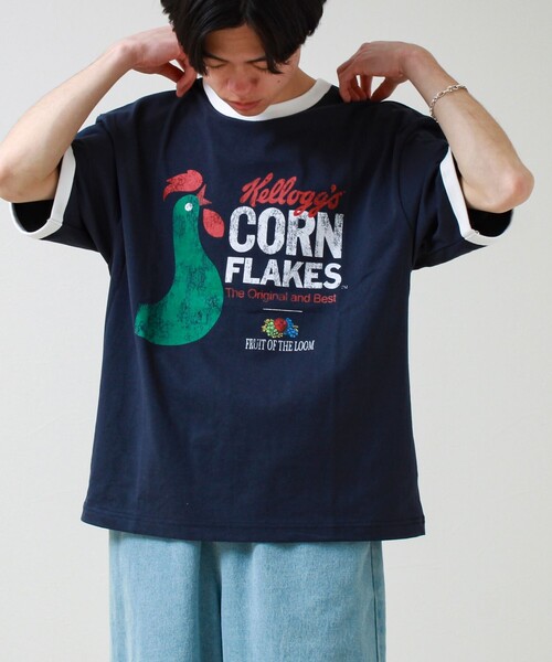 FRUIT OF THE LOOM(フルーツオブザルーム)の「【FTL × KELLOGGS】RINGER T-SHIRT(Tシャツ/カットソー・メンズ・ホワイト/ネイビー/チャコールグレー・L/M/S)」の12枚目の写真