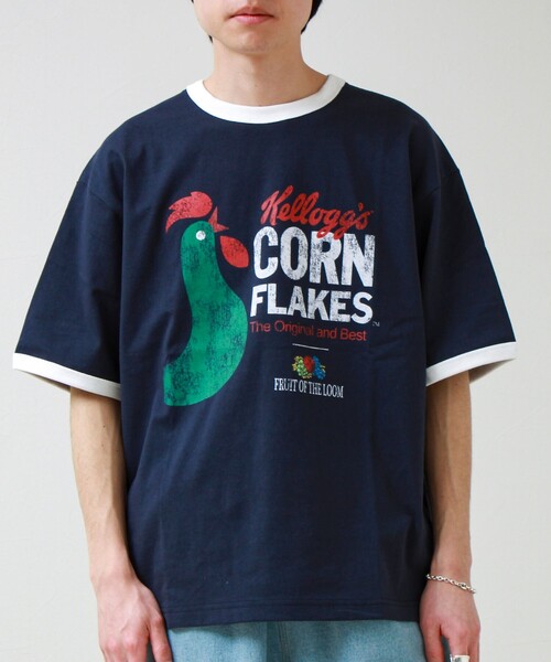 FRUIT OF THE LOOM(フルーツオブザルーム)の「【FTL × KELLOGGS】RINGER T-SHIRT(Tシャツ/カットソー・メンズ・ホワイト/ネイビー/チャコールグレー・L/M/S)」の11枚目の写真
