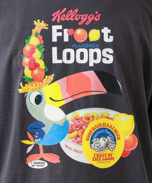 FRUIT OF THE LOOM(フルーツオブザルーム)の「【FTL × KELLOGGS】RINGER T-SHIRT(Tシャツ/カットソー・メンズ・ホワイト/ネイビー/チャコールグレー・L/M/S)」の9枚目の写真