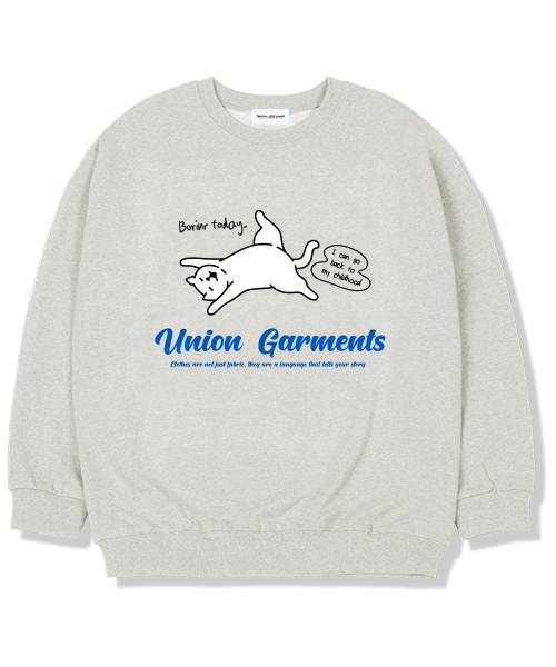Union Garments(ユニオンガーメンツ)の「ボリングデイ 裏起毛オーバーサイズマンツーマンTシャツ オートミール(スウェット・レディース・その他・L/XL/XXL)」の1枚目の写真