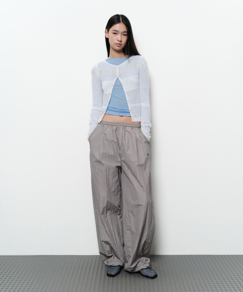 DIAGONAL(ダイアゴナル)の「SEE THROUGH SHIRRING CARDIGAN (ivory)(カーディガン/ボレロ・レディース・その他・FREE)」の4枚目の写真