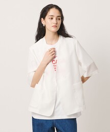 シアー ノーラペル ハーフスリーブ ジャケット ‐ウォッシャブル‐