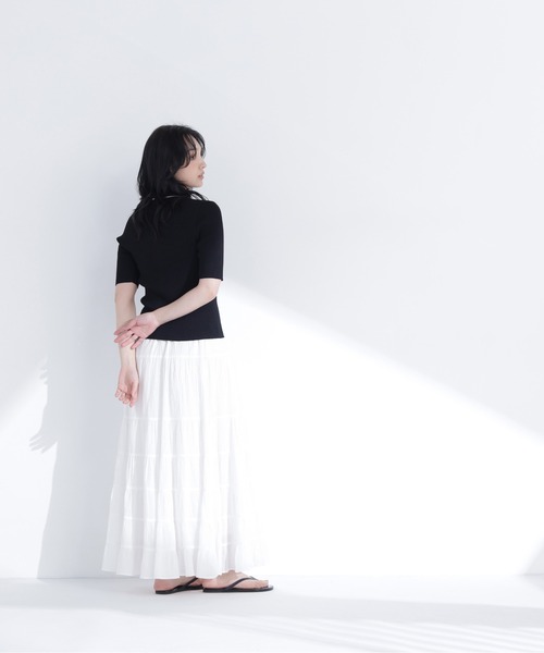 NATURAL BEAUTY BASIC（ナチュラルビューティーベーシック）の「レイヤードＶネックニット（ニット/セーター・レディース・イエロー系その他/グレー系その他/ブラック系その他2・ﾌﾘ-）」の6枚目の写真