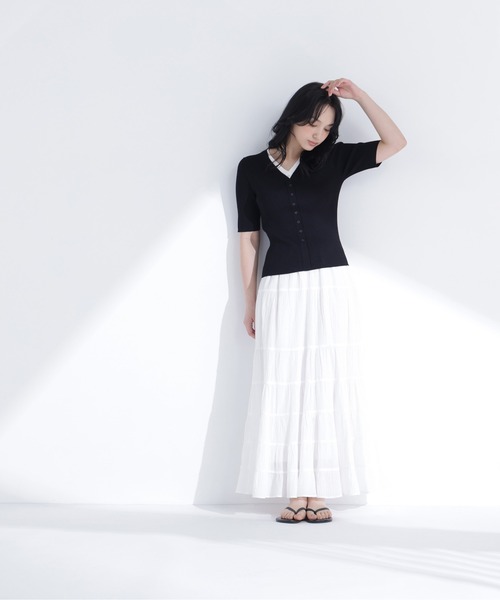 NATURAL BEAUTY BASIC（ナチュラルビューティーベーシック）の「レイヤードＶネックニット（ニット/セーター・レディース・イエロー系その他/グレー系その他/ブラック系その他2・ﾌﾘ-）」の8枚目の写真