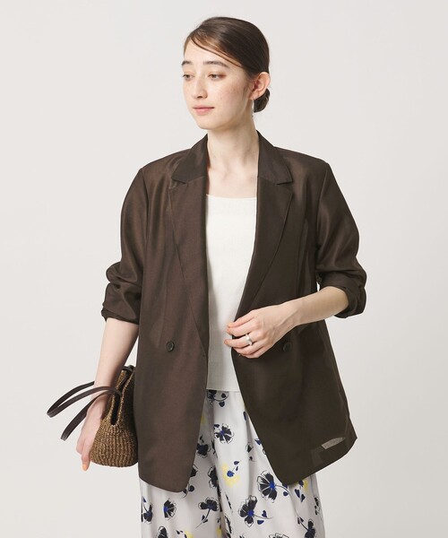 UNITED ARROWS(ユナイテッドアローズ)の「シアー テーラードジャケット ‐ウォッシャブル‐(テーラードジャケット・レディース・ライトブルー/ブラック/ダークブラウン・36/38)」の3枚目の写真