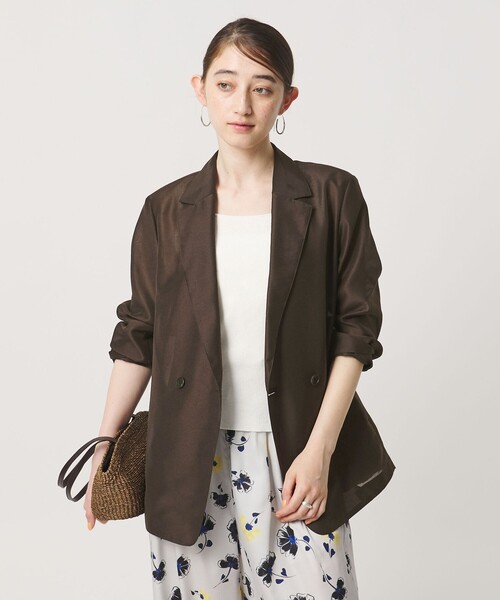 UNITED ARROWS(ユナイテッドアローズ)の「シアー テーラードジャケット ‐ウォッシャブル‐(テーラードジャケット・レディース・ライトブルー/ブラック/ダークブラウン・36/38)」の6枚目の写真