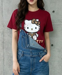 HELLO KITTYレオパード柄半袖Tシャツ