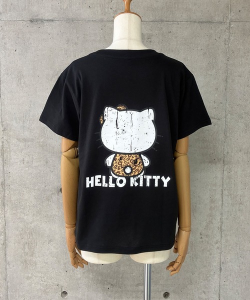 GLAMOROUS JANE(グラマラスジェーン)の「HELLO KITTYレオパード柄半袖Tシャツ(Tシャツ/カットソー・レディース・レッド/オフホワイト/チャコールグレー/ブラック・FREE)」の7枚目の写真
