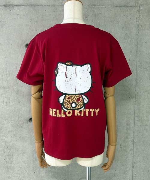 GLAMOROUS JANE(グラマラスジェーン)の「HELLO KITTYレオパード柄半袖Tシャツ(Tシャツ/カットソー・レディース・レッド/オフホワイト/チャコールグレー/ブラック・FREE)」の15枚目の写真