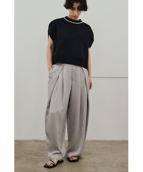 STYLEMIXER（スタイルミキサー）の「サテンラップワイドパンツ（その他パンツ・レディース・グレー/ベージュ/ネイビー・SMALL/MEDIUM）」の13枚目の写真