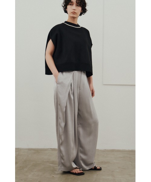 STYLEMIXER（スタイルミキサー）の「サテンラップワイドパンツ（その他パンツ・レディース・グレー/ベージュ/ネイビー・SMALL/MEDIUM）」の10枚目の写真