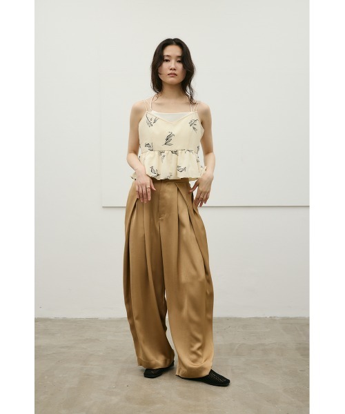 【BEIGE】サテンラップ ワイドパンツ サテンラップワイドパンツ（その他パンツ）｜STYLEMIXER（スタイル
