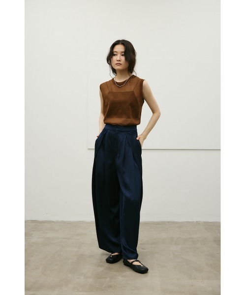 STYLEMIXER（スタイルミキサー）の「サテンラップワイドパンツ（その他パンツ・レディース・グレー/ベージュ/ネイビー・SMALL/MEDIUM）」の16枚目の写真