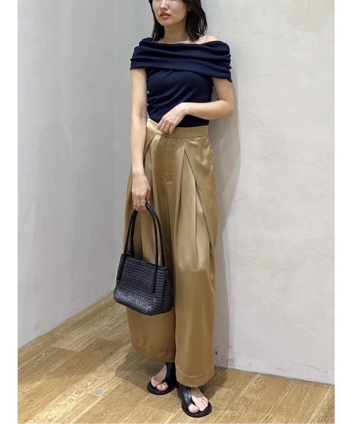 STYLEMIXER（スタイルミキサー）の「サテンラップワイドパンツ（その他パンツ・レディース・グレー/ベージュ/ネイビー・SMALL/MEDIUM）」の8枚目の写真