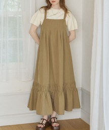 OLUN（オルン）の「front tuck belt cami onepiece/フロントタックベルトキャミワンピース（ワンピース）」