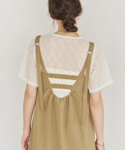 OLUN(オルン)の「front tuck belt cami onepiece/フロントタックベルトキャミワンピース(ワンピース・レディース・アイボリー/ブラウン/ベージュ・MEDIUM/SMALL)」の21枚目の写真