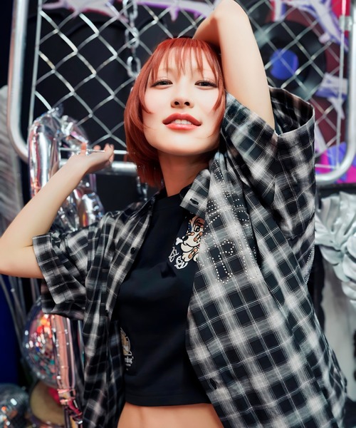 GALFY(ガルフィー)の「【別注】GA×GALFY-安心の十字架キラキラチェックシャツ(シャツ/ブラウス・メンズ・ブラック/ネイビー・L/XL)」の9枚目の写真