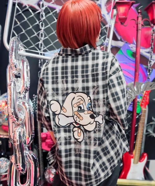 GALFY(ガルフィー)の「【別注】GA×GALFY-安心の十字架キラキラチェックシャツ(シャツ/ブラウス・メンズ・ブラック/ネイビー・L/XL)」の5枚目の写真