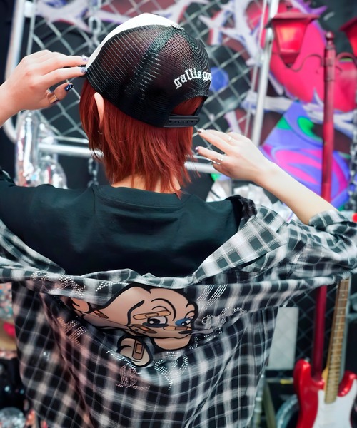 GALFY(ガルフィー)の「【別注】GA×GALFY-安心の十字架キラキラチェックシャツ(シャツ/ブラウス・メンズ・ブラック/ネイビー・L/XL)」の4枚目の写真