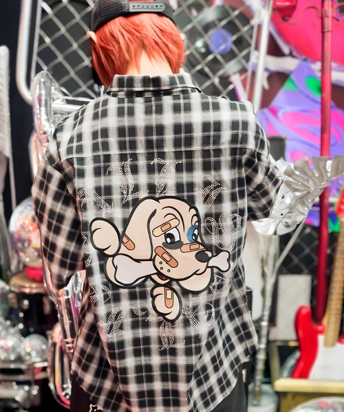 GALFY(ガルフィー)の「【別注】GA×GALFY-安心の十字架キラキラチェックシャツ(シャツ/ブラウス・メンズ・ブラック/ネイビー・L/XL)」の3枚目の写真
