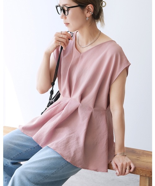 reca(レカ)の「前後2WAYタックブラウス(シャツ/ブラウス・レディース・アイボリー/ブラック/ピンク系その他/ネイビー/ブルー系その他/オレンジ・M)」の5枚目の写真