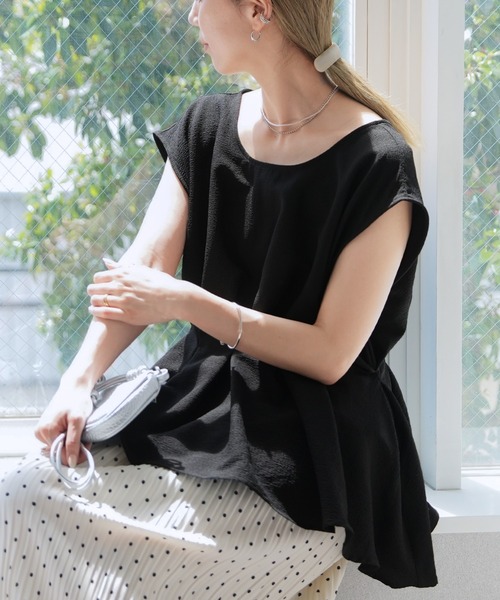 reca(レカ)の「前後2WAYタックブラウス(シャツ/ブラウス・レディース・アイボリー/ブラック/ピンク系その他/ネイビー/ブルー系その他/オレンジ・M)」の11枚目の写真