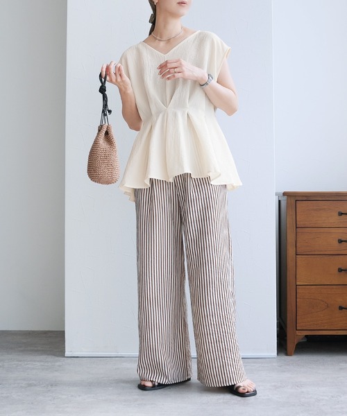 reca(レカ)の「前後2WAYタックブラウス(シャツ/ブラウス・レディース・アイボリー/ブラック/ピンク系その他/ネイビー/ブルー系その他/オレンジ・M)」の8枚目の写真