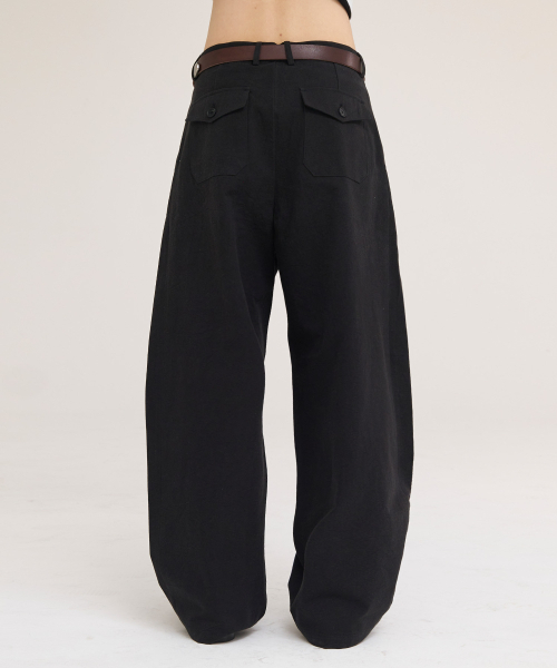 AKECII(アケシ)の「ヘリソンワイドチノパンツ_ウォッシュドブラック(その他パンツ・メンズ・その他・LARGE/SMALL/MEDIUM)」の7枚目の写真