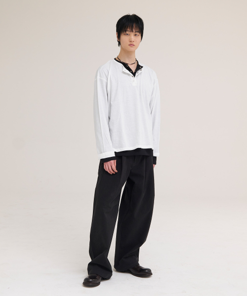 AKECII(アケシ)の「ヘリソンワイドチノパンツ_ウォッシュドブラック(その他パンツ・メンズ・その他・LARGE/SMALL/MEDIUM)」の6枚目の写真
