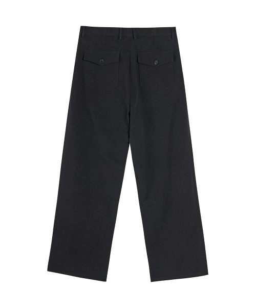 AKECII(アケシ)の「ヘリソンワイドチノパンツ_ウォッシュドブラック(その他パンツ・メンズ・その他・LARGE/SMALL/MEDIUM)」の2枚目の写真