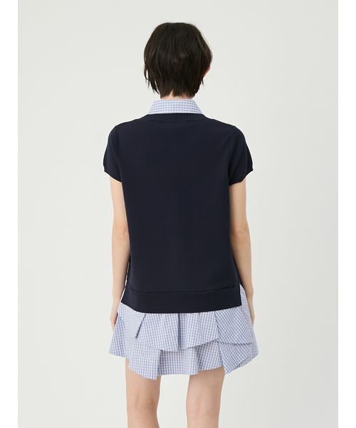 LILY BROWN（リリーブラウン）の「シャツドッキングラッフルワンピース（ワンピース・レディース・ブルー/グレー/ネイビー・F）」の5枚目の写真