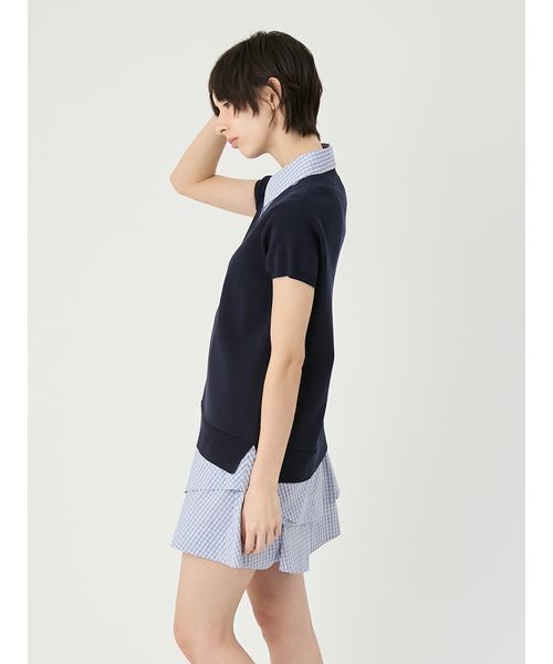 LILY BROWN（リリーブラウン）の「シャツドッキングラッフルワンピース（ワンピース・レディース・ブルー/グレー/ネイビー・F）」の6枚目の写真