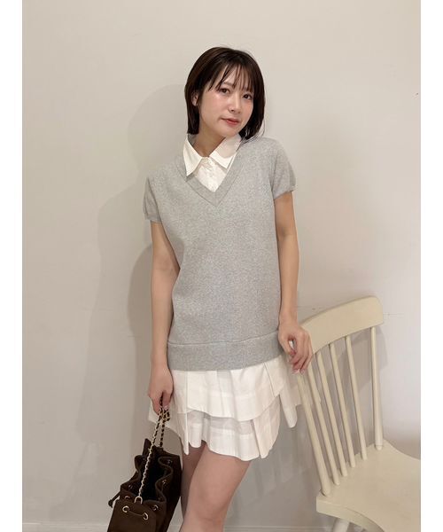 LILY BROWN（リリーブラウン）の「シャツドッキングラッフルワンピース（ワンピース・レディース・ブルー/グレー/ネイビー・F）」の11枚目の写真