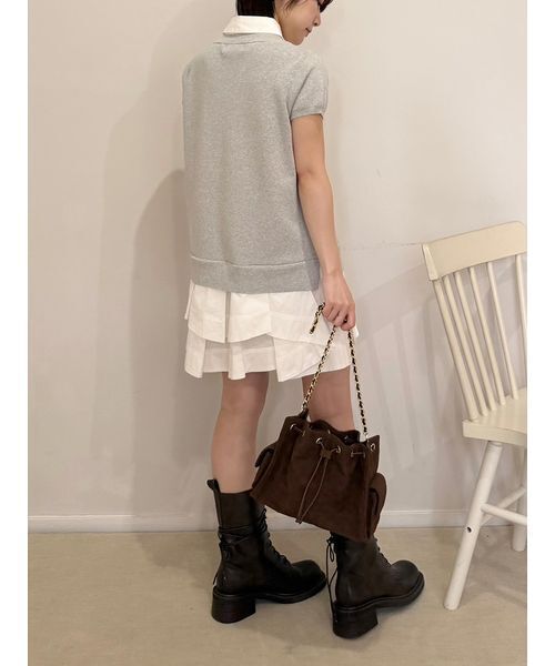 LILY BROWN（リリーブラウン）の「シャツドッキングラッフルワンピース（ワンピース・レディース・ブルー/グレー/ネイビー・F）」の16枚目の写真