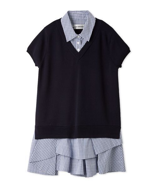 LILY BROWN（リリーブラウン）の「シャツドッキングラッフルワンピース（ワンピース・レディース・ブルー/グレー/ネイビー・F）」の17枚目の写真