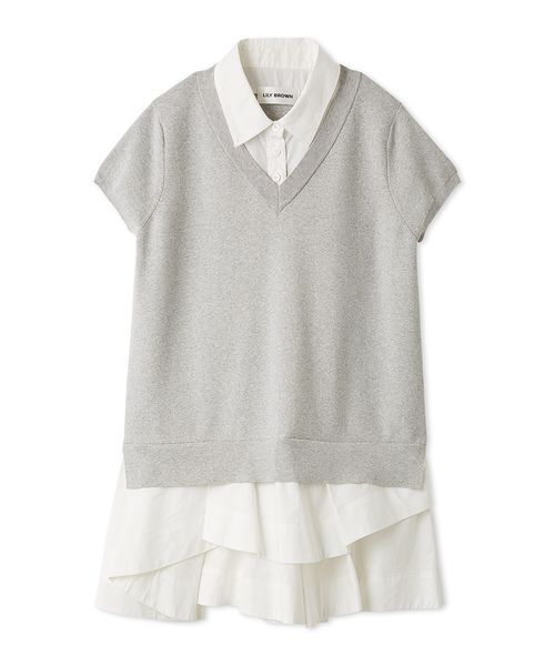 LILY BROWN（リリーブラウン）の「シャツドッキングラッフルワンピース（ワンピース・レディース・ブルー/グレー/ネイビー・F）」の18枚目の写真