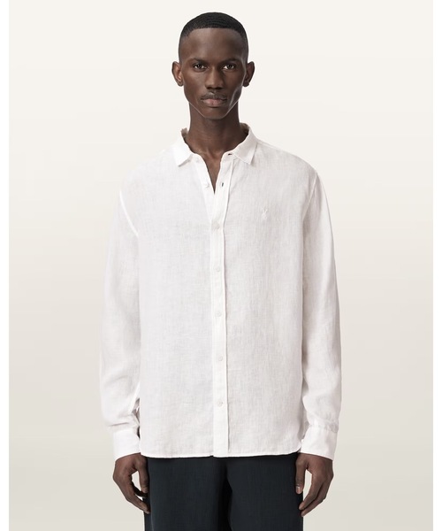 ALLSAINTS(オールセインツ)の「LOOM LONG SLEEVE LINEN SHIRT | LOOM 長袖 リネン シャツ(シャツ/ブラウス・メンズ・ホワイト・M/S/L)」の1枚目の写真
